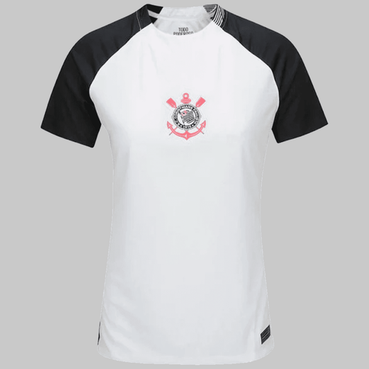 Camisa Corinthians I 25/26 Feminina - Branco+Preto