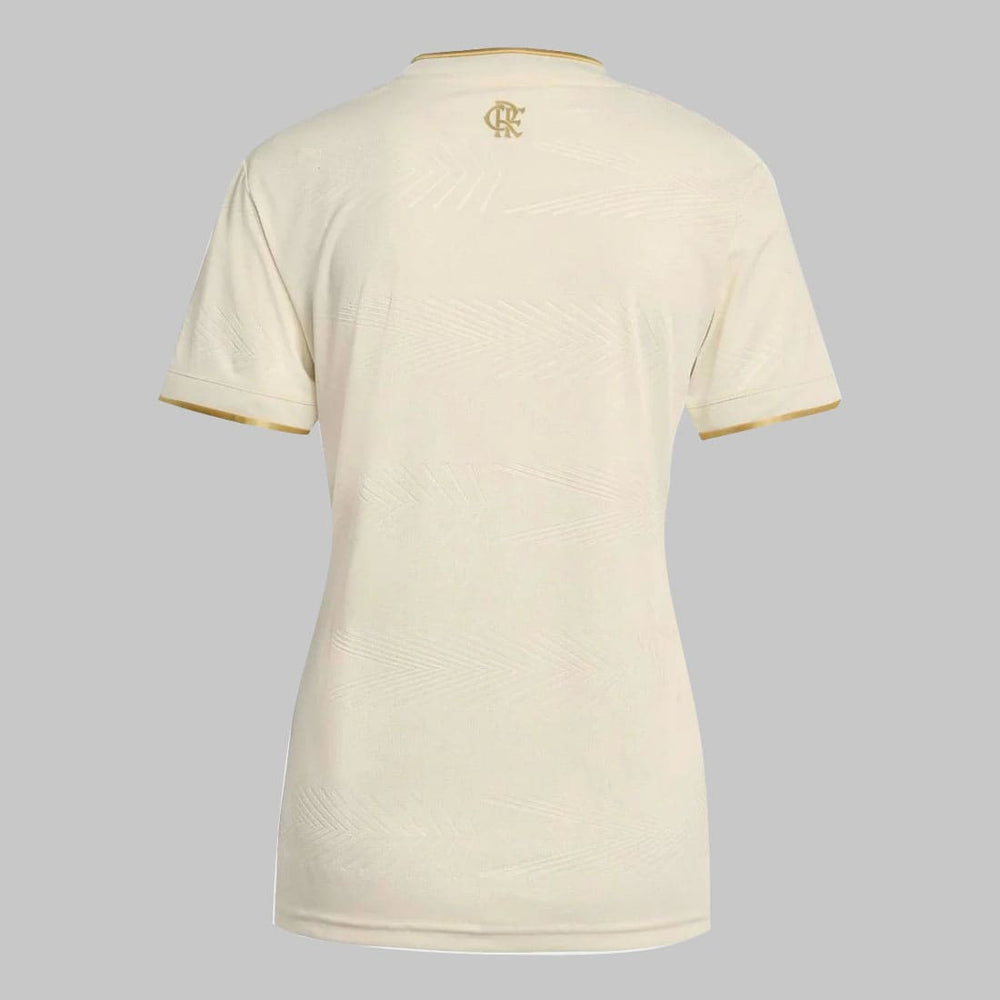Camisa Flamengo III 25/26 Feminina bege vista de costas