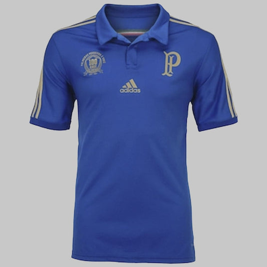 Frente da camisa Palmeiras Retrô 2014 azul com gola polo
