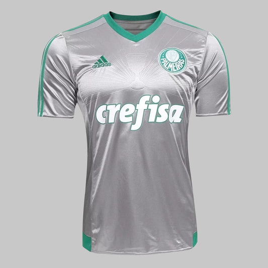 Frente da camisa Palmeiras Retrô 2015 2016 cinza 3° uniforme