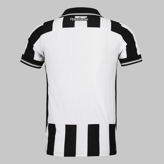 Camisa Botafogo Home 2025 costas – listras pretas e brancas tradicionais