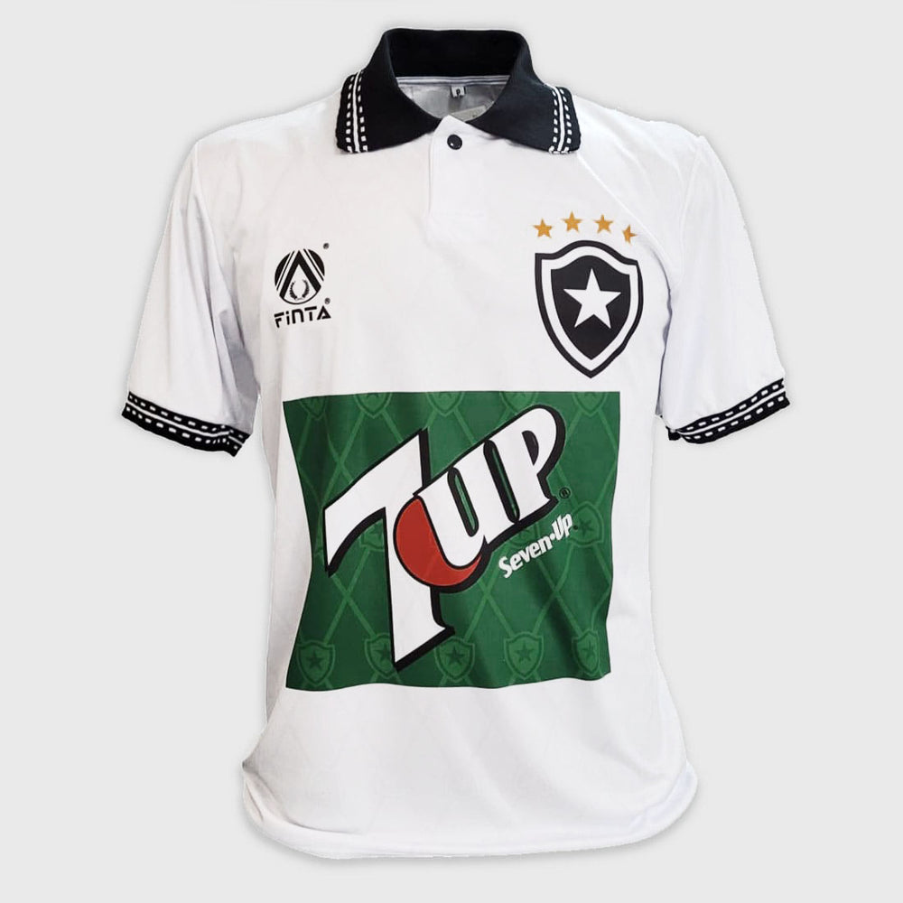 Camisa Botafogo II Retrô 1995 branca com gola polo vista de frente