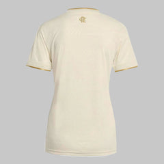 Camisa Flamengo III 25/26 Feminina bege vista de costas