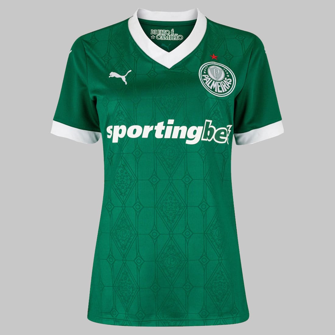 Camisa Home Palmeiras 2025 feminina vista de frente – uniforme verde oficial.