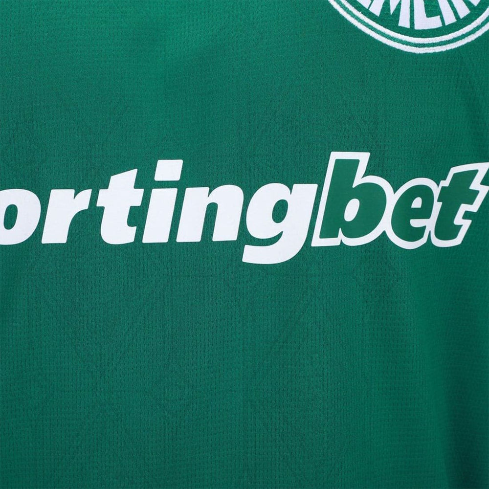 Camisa Home Palmeiras 2025 feminina vista por trás – detalhes do patrocinio