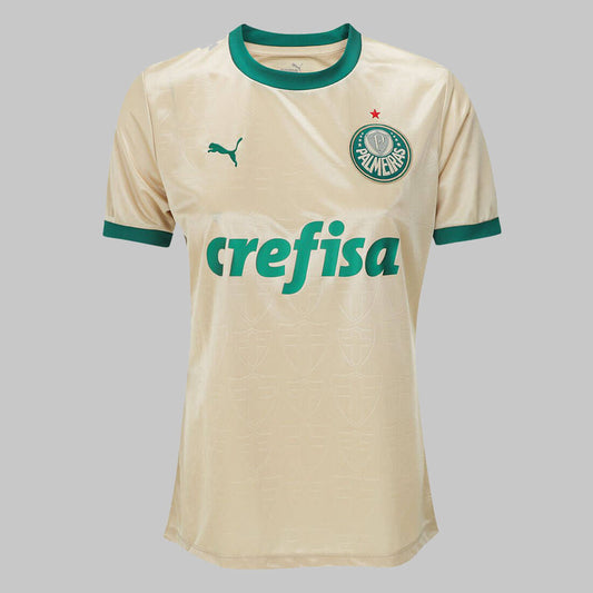 Frente da camisa Palmeiras III 24/25 feminina dourada