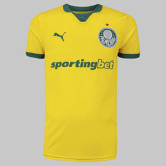 Camisa Palmeiras terceira 2025 masculina vista de frente – modelo amarelo inspirado em 1965.