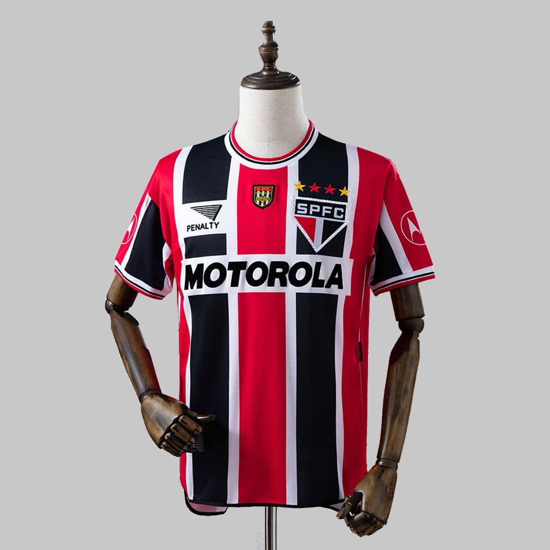 Camisa São Paulo II Retrô 1999/2000 Masculina - Vermelho+Branco